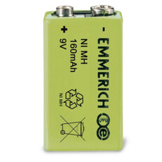 Accu / oplaadbare batterij 9V 160 mAh